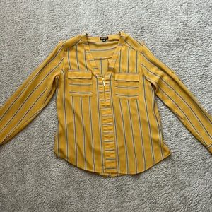 Yellow Express Long Sleeve Blouse with Zipper